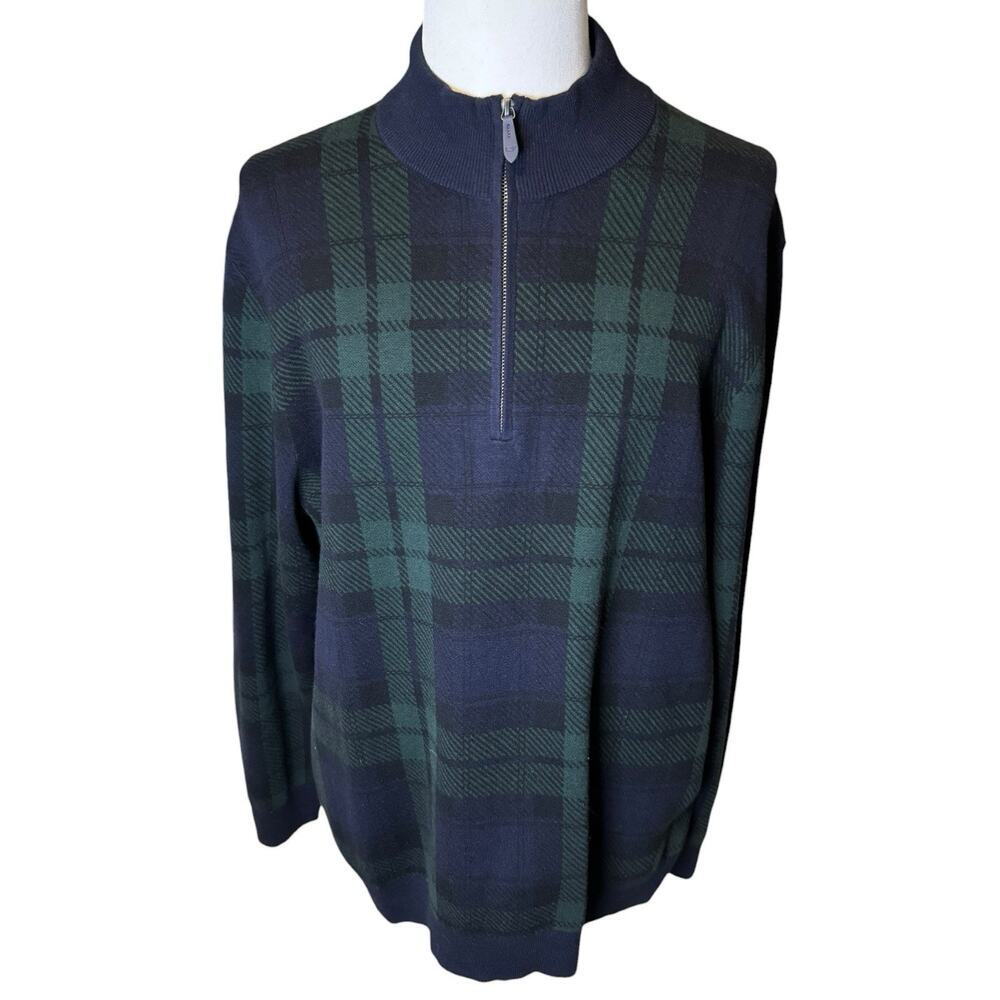Vineyard Vines NEW Boathouse Blackwatch Plaid Sweater Quarter Zip Men’s 2XL